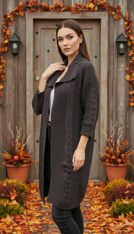 Betta Gri Yünlü Hırka