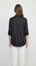 Kona Saten Siyah Gömlek