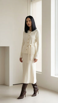 Élia Ekru Triko/Dokuma Set