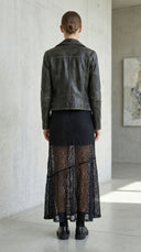 Blor Siyah Dantelli Maxi Etek
