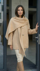 Sabu Yünlü Şal Yaka  Mont