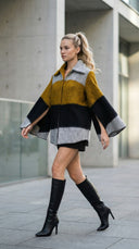 Degra  Üç Renkli  Kolları Yırtmaçlı Ceket