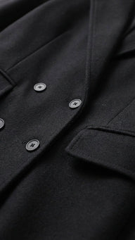 Porto Kaşe Astarlı Siyah Palto