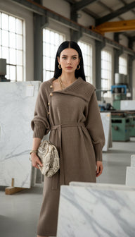 Ossa Kahverengi Maxi Elbise