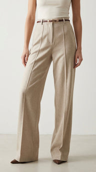 Oza Bej Yünlü Yüksek Bel Dökümlü Kışlık Kumaş  Pantolon