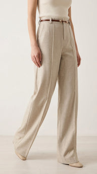 Oza Bej Yünlü Yüksek Bel Dökümlü Kışlık Kumaş  Pantolon