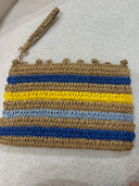 Mila El Örgüsü Çizgili Clutch - Bilek Askılı ( Tek Parça )
