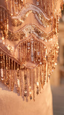 Ayra Payet Saçaklı Bandana Büstiyer - Rose Gold