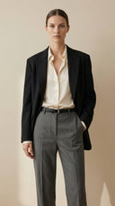 Salga Oversize Kruvaze  Siyah Blazer