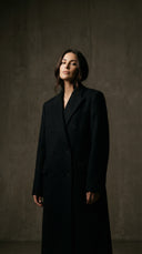 Porto Kaşe Astarlı Siyah Palto