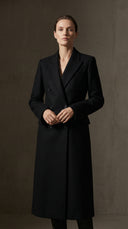 Porto Kaşe Astarlı Siyah Palto