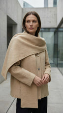 Sabu Yünlü Şal Yaka  Mont