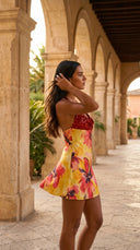 Rosalie Pullu Saten Mini Elbise
