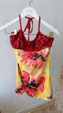 Rosalie Pullu Saten Mini Elbise