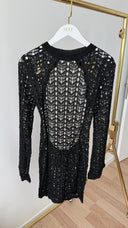 Era Crochet Siyah Rengi Plaj Elbisesi