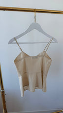 Selva Keten Bluz Pantolon Set - Krem