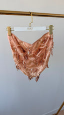 Ayra Payet Saçaklı Bandana Büstiyer - Rose Gold