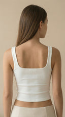 Novi Rib Beyaz Tank Top