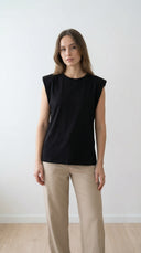 Kibe Vatkalı Siyah Tshirt