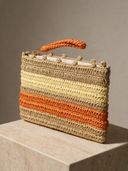 Nora el örgüsü çizgili clutch - yan görünüm