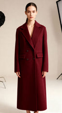 Porto Kaşe Astarlı Bordo Palto