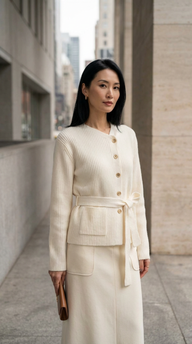 Élia Ekru Triko/Dokuma Set