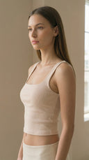 Novi Rib Bej Tank Top