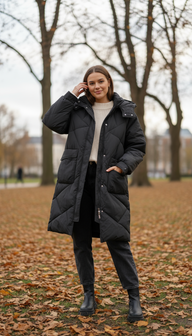 Alesa Siyah Şişme Mont