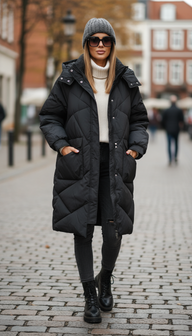 Alesa Siyah Şişme Mont