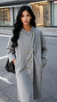 Bade Gri İnce Midi Ceket