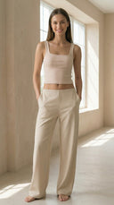 Novi Rib Bej Tank Top