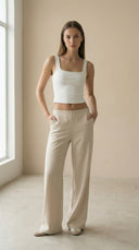 Novi Rib Beyaz Tank Top
