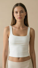 Novi Rib Beyaz Tank Top