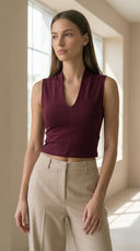 Argon Basic Vişne Bordo Top