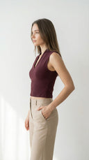 Argon Basic Vişne Bordo Top